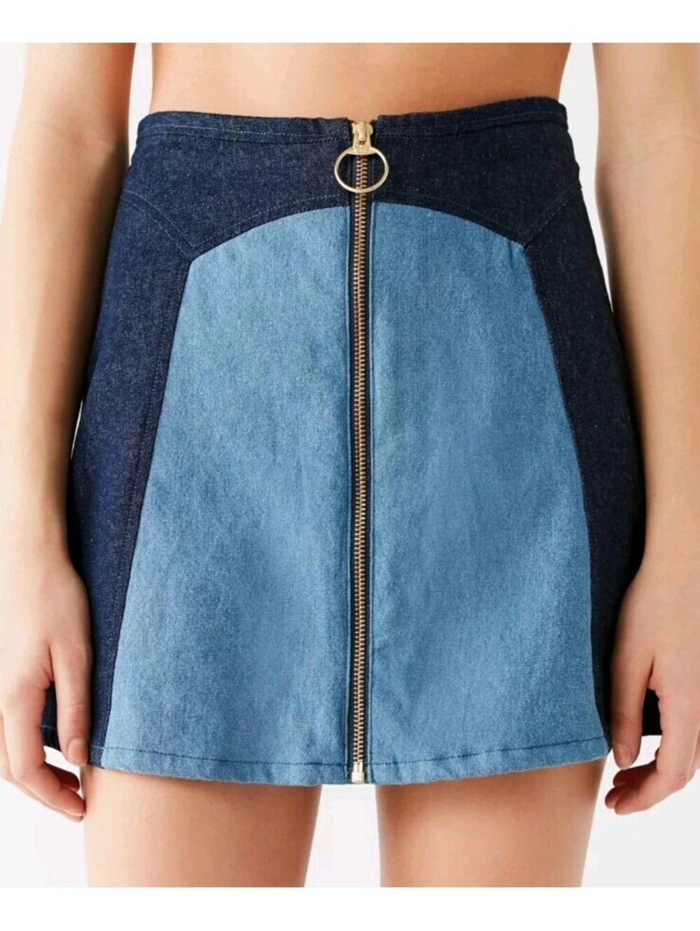Urban Outfitters Lykke Wullf Monica Two-Tone Denim Skirt Size S